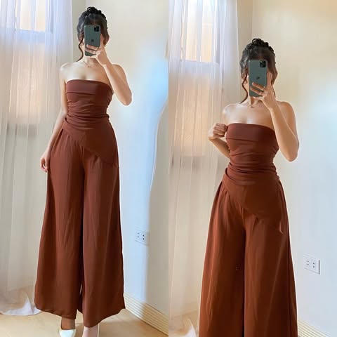 Elisse Tube Top and Wideleg Pants Coords