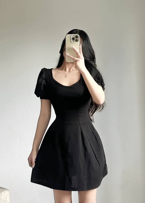 Elegant Puff Mini Dress