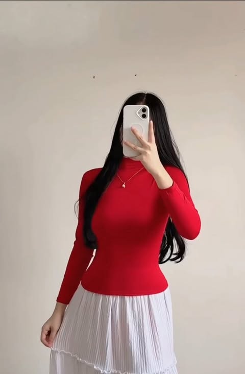 Luna Turtleneck Longsleeve Top Double Lining Front