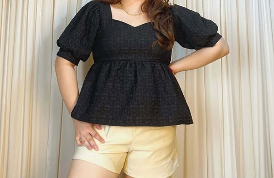 Plus Size Susa Puff Peplum Top