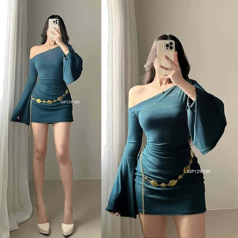 Dasha Offshoulder Bodycon Longsleeve Mini Dress