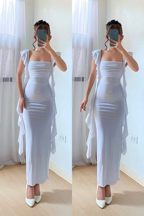 Ayesha Ruffles Bodycon Maxi Dress