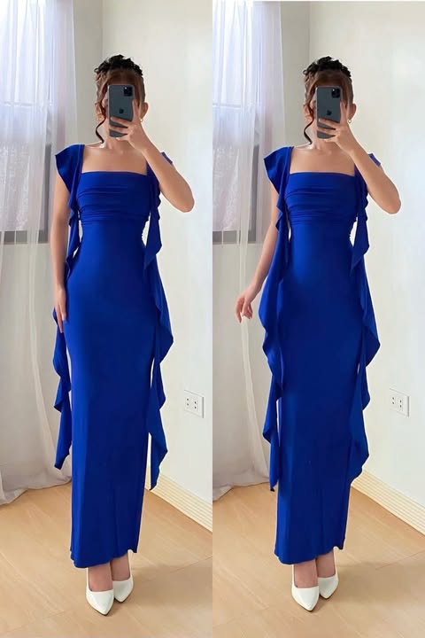 Ayesha Ruffles Bodycon Maxi Dress