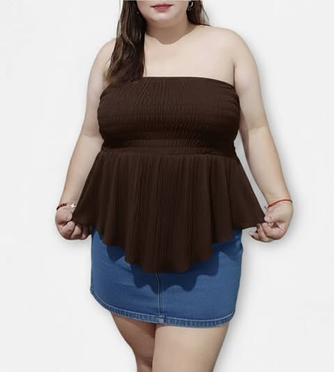 Plus Size Yuna Tube Peplum Top