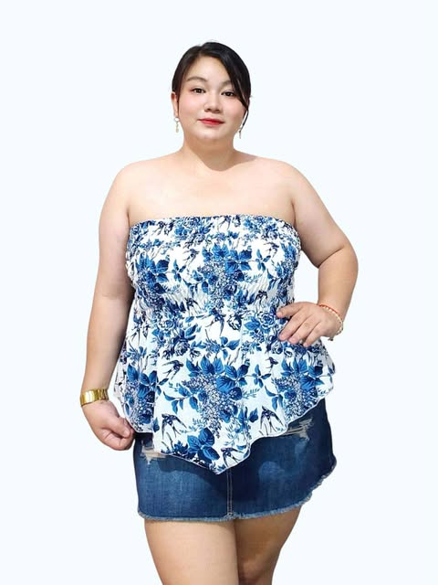 Plus Size Yuna Tube Peplum Top