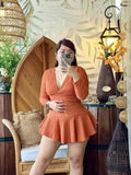 Plus Size Samir Padded Longsleeve Swimsuit