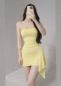 Zephy Tube Bodycon Mini Dress Double Lining Front and Back