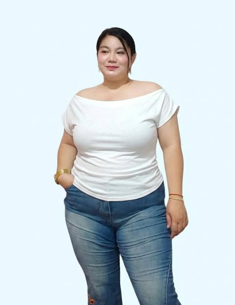 Plus Size Dina Offshoulder Ruched Top Double Lining Front and Back