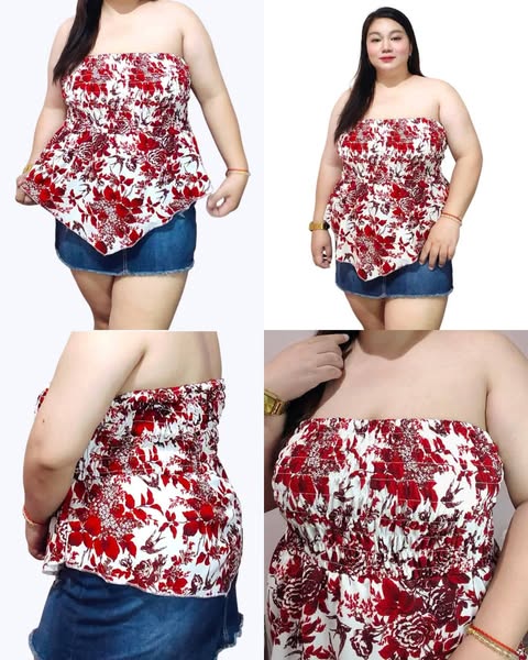 Plus Size Yuna Tube Peplum Top