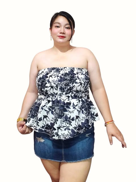 Plus Size Yuna Tube Peplum Top