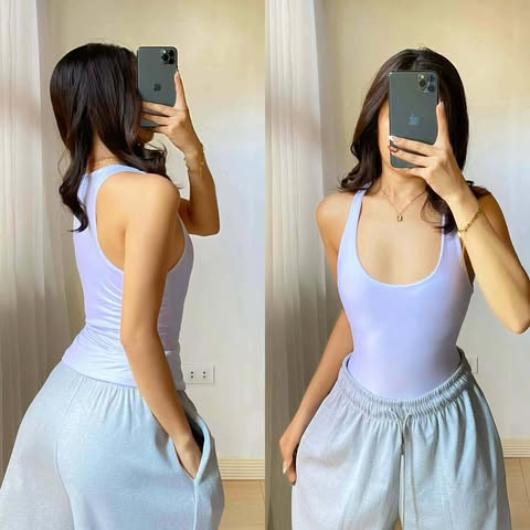 Kim Racerback Top Double Lining Front and Back