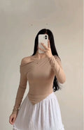 Pat Offshoulder Longsleeve Top Double Lining Front