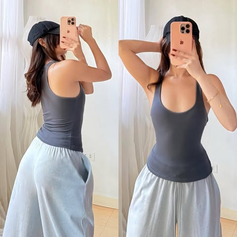 Kim Racerback Top Double Lining Front and Back