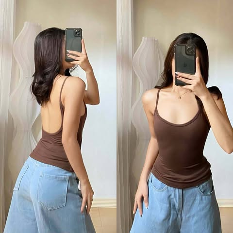 Ava Backless Top Double Lining Front and Back