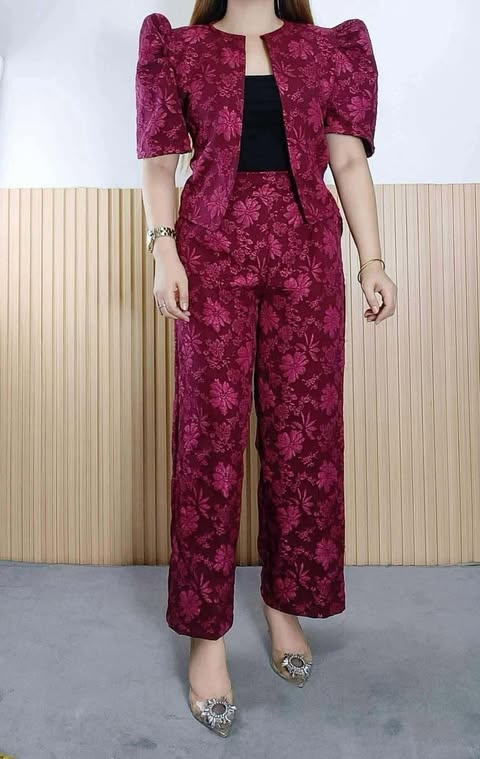 Plus Size Filipiniana Bolero Top and Pants Coords