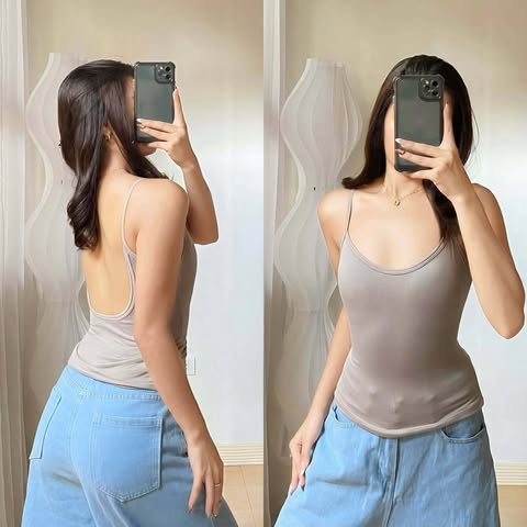 Ava Backless Top Double Lining Front and Back