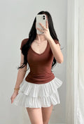 Carol Vneck Top Double Lining Front