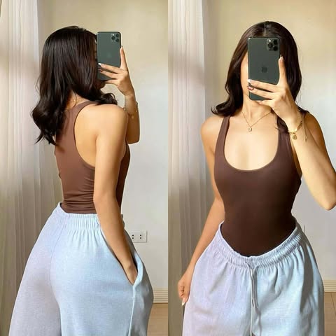 Kim Racerback Top Double Lining Front and Back