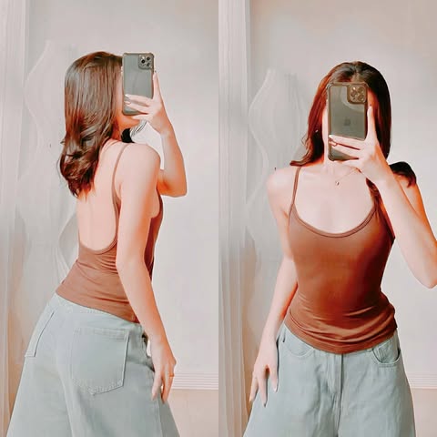Ava Backless Top Double Lining Front and Back