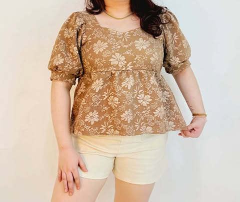 Plus Size Susa Puff Peplum Top