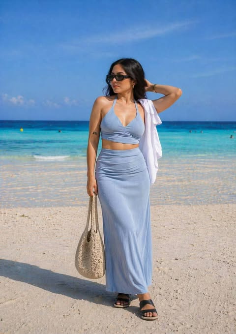 Solea Padded Top and Skirt Swimwear Gingham