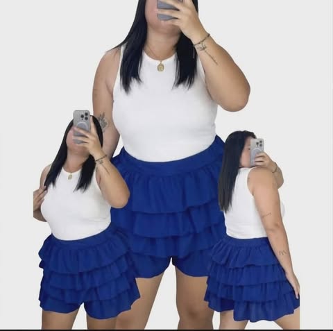 Plus Size Madison Layered Skort Plain