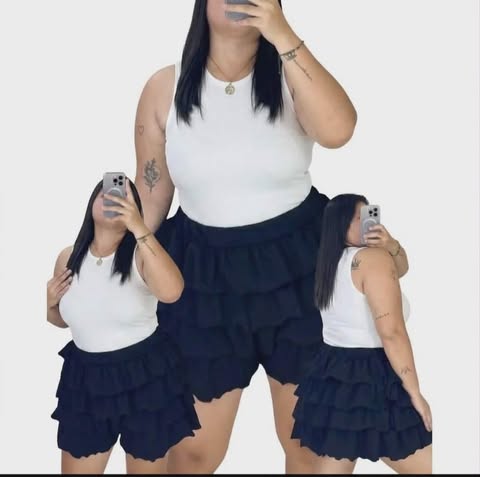 Plus Size Madison Layered Skort Plain