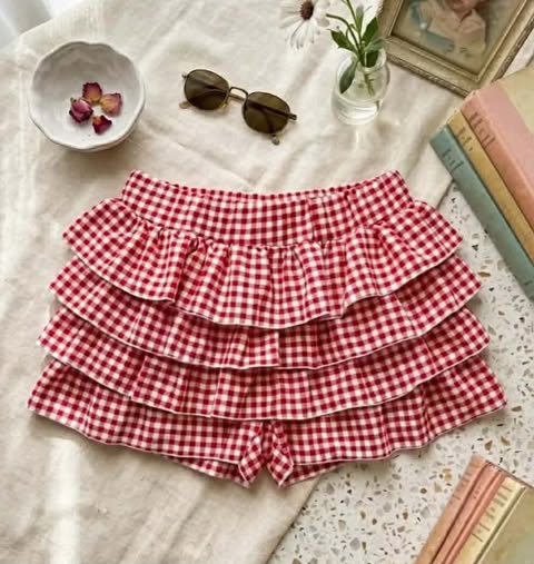 Plus Size Madison Layered Skort Gingham
