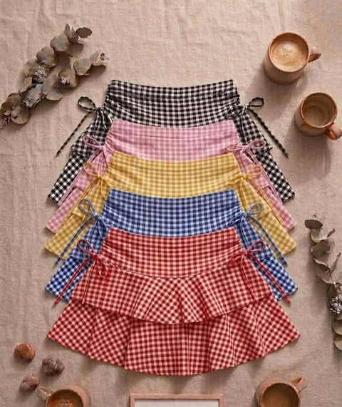 Plus Size Zenny Layered Skort Gingham