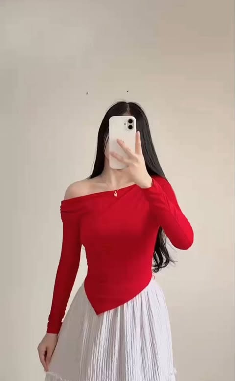 Pat Offshoulder Longsleeve Top Double Lining Front