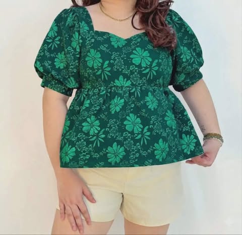 Plus Size Susa Puff Peplum Top