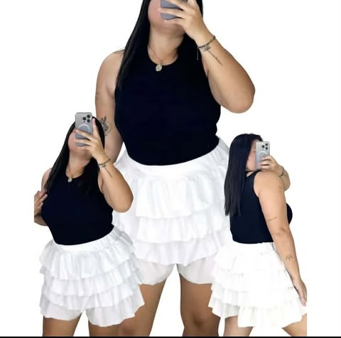 Plus Size Madison Layered Skort Plain