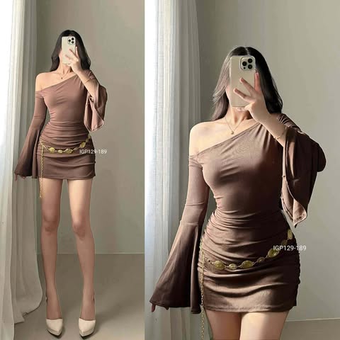 Dasha Offshoulder Bodycon Longsleeve Mini Dress