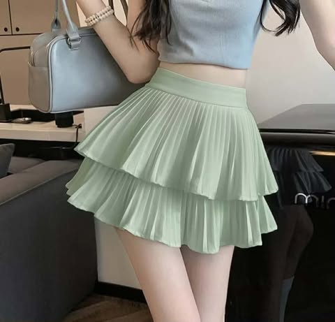 Orz&nbsp;Double Layer Pleated Skirt XS to Medium