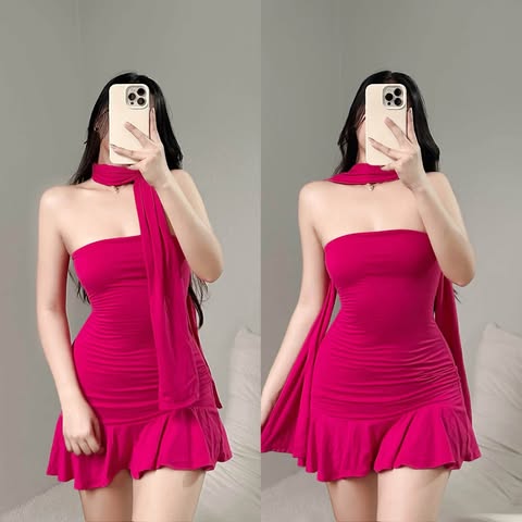 Gabby Tube Bodycon Mini Dress With Balabal Double Lining Front and Back