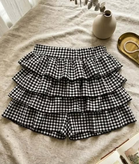 Plus Size Madison Layered Skort Gingham