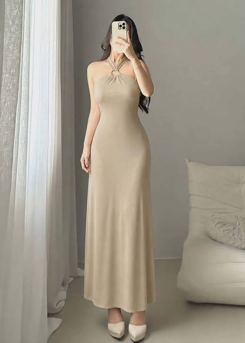 Clarita Halter Bodycon Maxi Dress