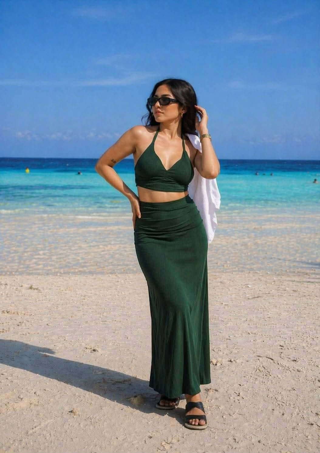 Solea Padded Top and Skirt Swimwear Plain