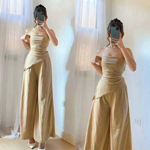 Elisse Tube Top and Wideleg Pants Coords