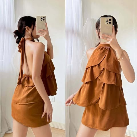 Zenaida Halter Backless Top and Skirt Coords