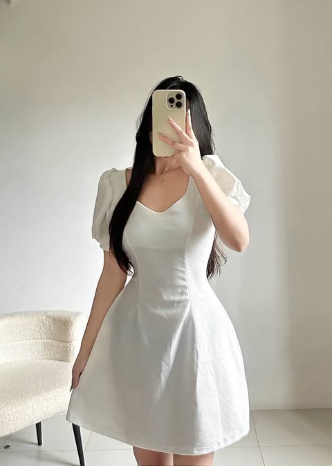 Elegant Puff Mini Dress
