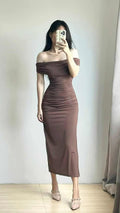 Minda Offshoulder Bodycon Maxi Dress
