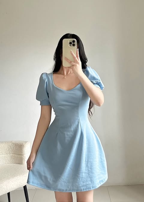 Elegant Puff Mini Dress