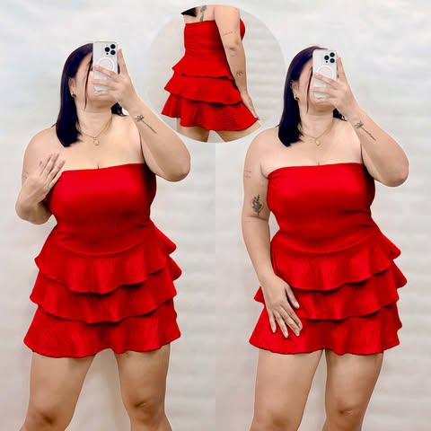 Plus Size Jamila Tube Layered Mini Dress