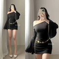Dasha Offshoulder Bodycon Longsleeve Mini Dress