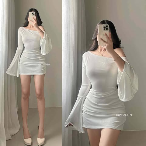 Dasha Offshoulder Bodycon Longsleeve Mini Dress