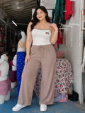 Plus Size Ysabel Two Tone Coquette Spag Top and Pants Coords