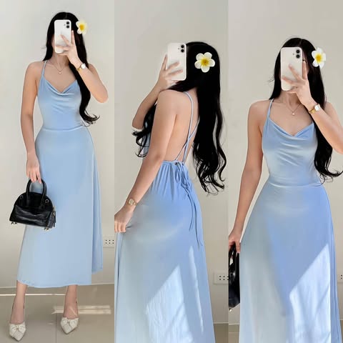 🎁 Amara Halter Backless Maxi Dress Double Lining Front (50% off)