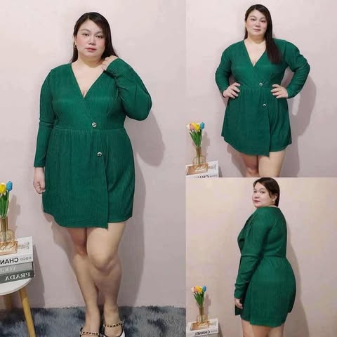 Plus Size Lucille Longsleeve Romper