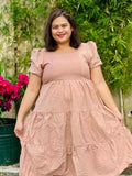 Plus Size Cathy Puff Midi Dress